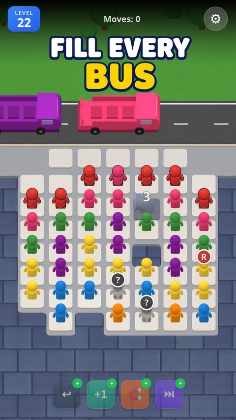 Bus Bash: fill the bus with matching passengers.