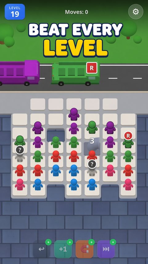 Bus Bash: beat the level and move on to the next stop.