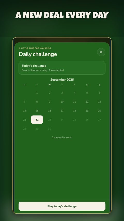 A new deal every day: the daily challenge calendar.