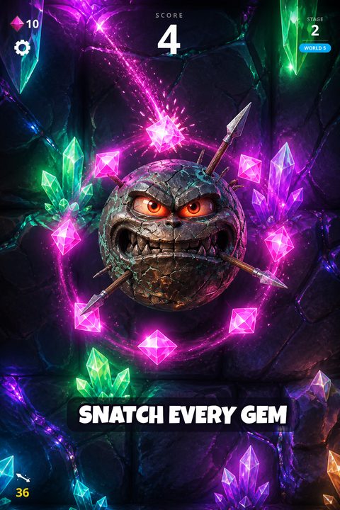 Spike Monsters victory screen after clearing a stage.